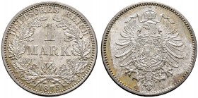 Deutsche Münzen und Medaillen ab 1871. Kleinmünzen. 
1 Mark 1875 A. Ein zweites Exemplar. J. 9.
Prachtexemplar mit feiner Patina, Stempelglanz