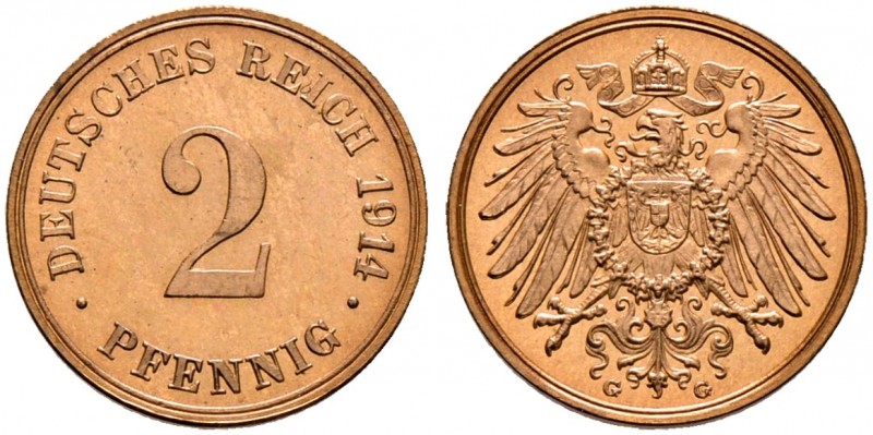 Deutsche Münzen und Medaillen ab 1871. Kleinmünzen. 
2 Pfennig 1914 G. J. 11.
...