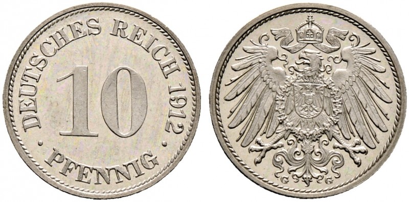 Deutsche Münzen und Medaillen ab 1871. Kleinmünzen. 
10 Pfennig 1912 G. J. 13....