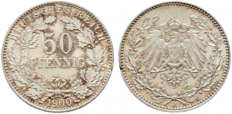 Deutsche Münzen und Medaillen ab 1871. Kleinmünzen. 
50 Pfennig 1900 J. J. 15....