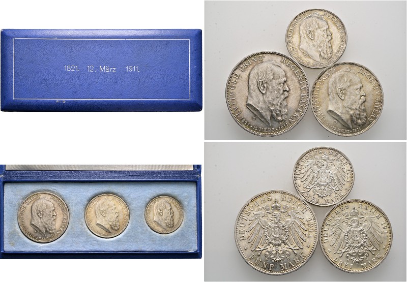 Deutsche Münzen und Medaillen ab 1871. Silbermünzen des Kaiserreiches. BAYERN. L...