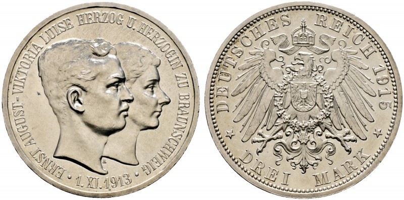 Deutsche Münzen und Medaillen ab 1871. Silbermünzen des Kaiserreiches. BRAUNSCHW...