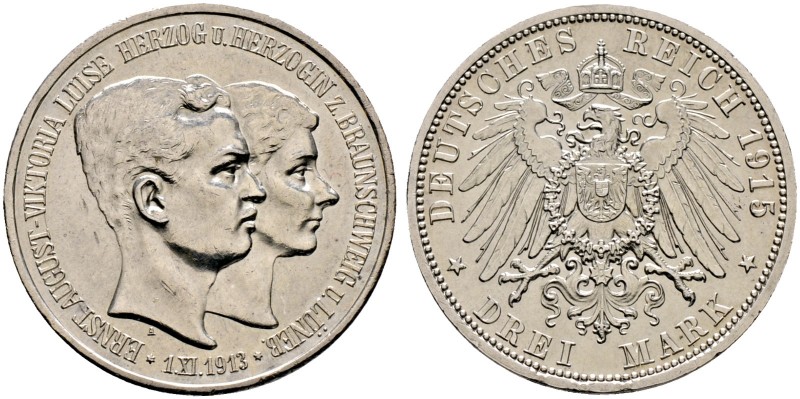 Deutsche Münzen und Medaillen ab 1871. Silbermünzen des Kaiserreiches. BRAUNSCHW...