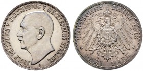 Deutsche Münzen und Medaillen ab 1871. Silbermünzen des Kaiserreiches. MECKLENBURG-STRELITZ. Adolf Friedrich V. 1904-1914 
3 Mark 1913 A. 65. Geburts...