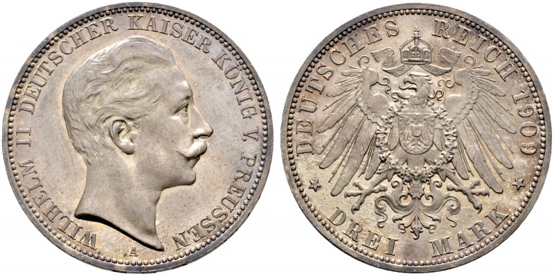 Deutsche Münzen und Medaillen ab 1871. Silbermünzen des Kaiserreiches. PREUSSEN....