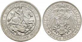 Deutsche Münzen und Medaillen ab 1871. Silbermünzen des Kaiserreiches. PREUSSEN. Wilhelm II. 1888-1918 
3 Mark 1915 A. Mansfelder Bergbau. J. 115.
w...