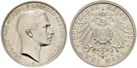 Deutsche Münzen und Medaillen ab 1871. Silbermünzen des Kaiserreiches. SACHSEN-COBURG-GOTHA. Carl Eduard 1900-1918 
2 Mark 1905 A. Auf die Volljährig...