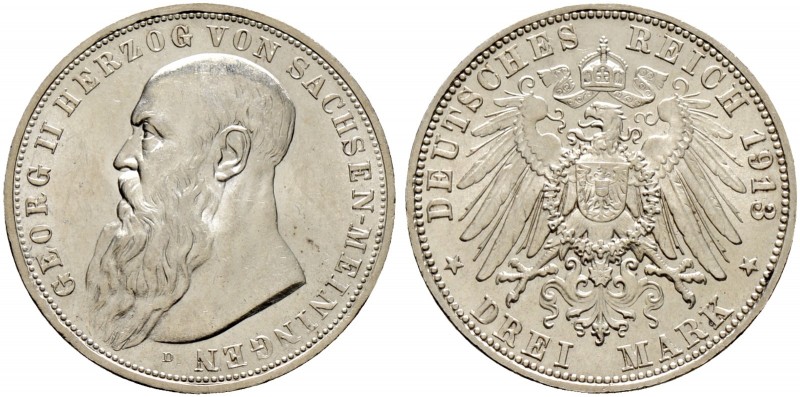 Deutsche Münzen und Medaillen ab 1871. Silbermünzen des Kaiserreiches. SACHSEN-M...