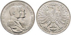 Deutsche Münzen und Medaillen ab 1871. Silbermünzen des Kaiserreiches. SACHSEN-WEIMAR-EISENACH. Wilhelm Ernst 1901-1918 
3 Mark 1915 A. Hundertjahrfe...