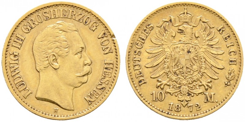 Deutsche Münzen und Medaillen ab 1871. Reichsgoldmünzen. HESSEN. Ludwig III. 184...
