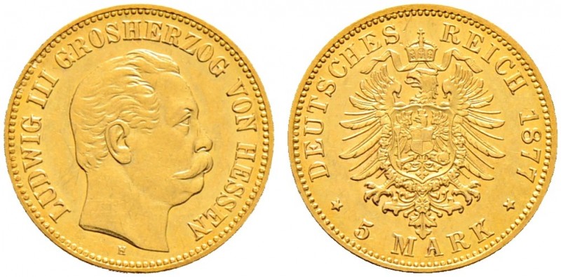 Deutsche Münzen und Medaillen ab 1871. Reichsgoldmünzen. HESSEN. Ludwig III. 184...