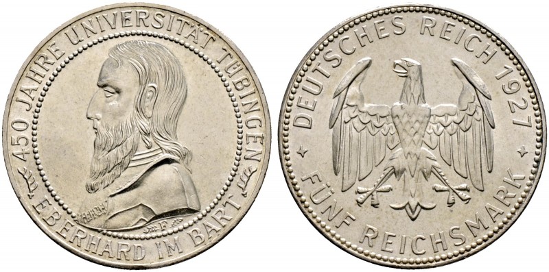 Deutsche Münzen und Medaillen ab 1871. Weimarer Republik. 
5 Reichsmark 1927 F....