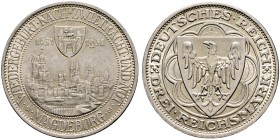 Deutsche Münzen und Medaillen ab 1871. Weimarer Republik. 
3 Reichsmark 1931 A. Magdeburg. J. 347.
vorzüglich