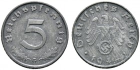 Deutsche Münzen und Medaillen ab 1871. Drittes Reich. 
5 Reichspfennig 1944 G. J. 370.
selten, kleiner Randfehler, vorzüglich