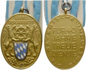 Deutsche Münzen und Medaillen ab 1871. Drittes Reich. 
Tragbare, goldene Verdienstmedaille o.J. des bayerischen Industriellenverbandes "Ehre der Arbe...
