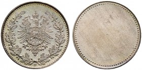Deutsche Münzen und Medaillen ab 1871. Münzproben des Deutschen Reiches. 
(50 Pfennig)-Probe in Silber o.J. (1877) D. Ein viertes Exemplar. Schaaf 8/...