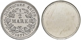 Deutsche Münzen und Medaillen ab 1871. Münzproben des Deutschen Reiches. 
1/2 Mark-Probe in Zinn 1877. Wie vorher. Schaaf 8/G9, Slg. Beckenb. -. 1,76...