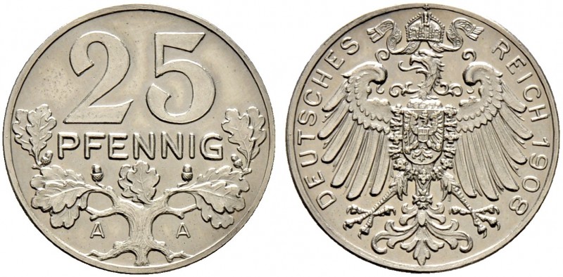 Deutsche Münzen und Medaillen ab 1871. Münzproben des Deutschen Reiches. 
25 Pf...