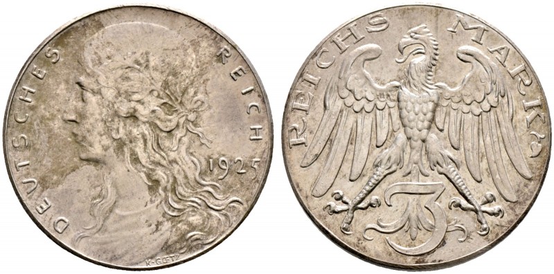 Deutsche Münzen und Medaillen ab 1871. Münzproben des Deutschen Reiches. 
3 Rei...