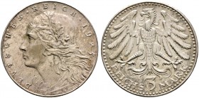 Deutsche Münzen und Medaillen ab 1871. Münzproben des Deutschen Reiches. 
3 Reichsmark-Probe in versilberter Bronze 1925. Ohne Münzzeichen. Stempel v...