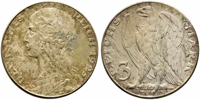 Deutsche Münzen und Medaillen ab 1871. Münzproben des Deutschen Reiches. 
3 Rei...