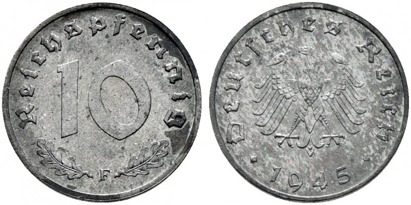 Deutsche Münzen und Medaillen ab 1871. Alliierte Besetzung. 
10 Reichspfennig 1...