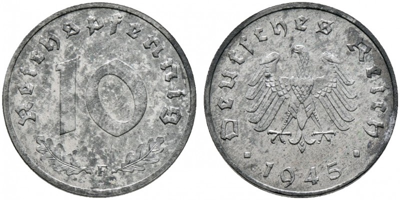 Deutsche Münzen und Medaillen ab 1871. Alliierte Besetzung. 
10 Reichspfennig 1...