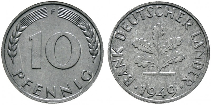 Deutsche Münzen und Medaillen ab 1871. Bank Deutscher Länder. 
10 Pfennig-Probe...