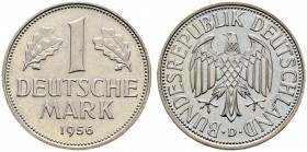 Deutsche Münzen und Medaillen ab 1871. Bundesrepublik Deutschland. 
1 Deutsche Mark 1956 D. J. 385. Auflage in PP: 100 Exemplare
Polierte Platte