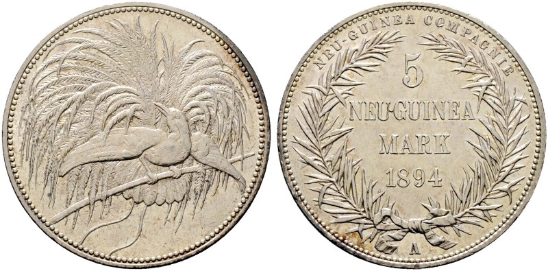 Deutsche Münzen und Medaillen ab 1871. Nebengebiete. Deutsch-Neuguinea 
5 Neugu...