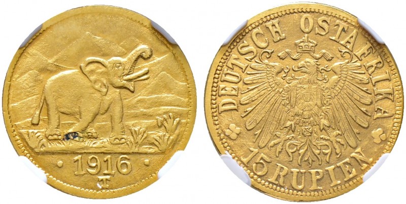 Deutsche Münzen und Medaillen ab 1871. Nebengebiete. Deutsch-Ostafrika 
15 Rupi...