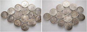 Deutsche Münzen und Medaillen ab 1871. Lots. 
15 Stücke: KAISERREICH-SILBERMÜNZEN. BADEN, 2 Mark 1898 (R) und 1905; BAYERN, 2 Mark 1876; PREUSSEN, 2 ...
