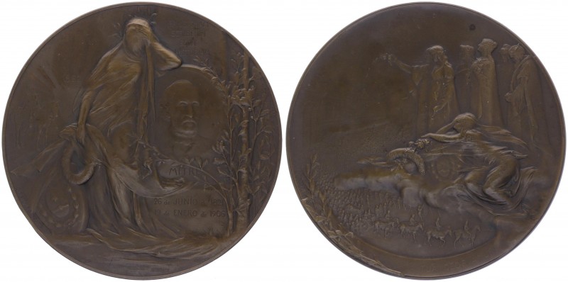 Bronzemedaille, 1906
Argentinien. auf B. Mitre (1821 - 1906), 1. Präsident von A...