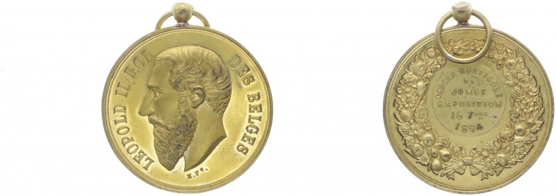Bronzemedaille, 1894
Belgien. vergoldet mit Öse, Gartenbauausstellung Kreis Jume...