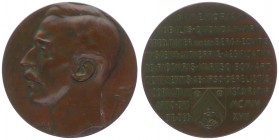 Bronzemedaille, 1903
Belgien. auf Mayer Van den Bergh (1858-1901), Kunstsammler, Büste nach rechts / Mehrzeiler, von Dupuis, Dm 35 mm.. 19,78g
stgl