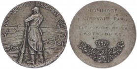 Bronzemedaille, 1914/1918
Belgien. versilbert, auf die Schlacht bei Yser 1914 - 1918.. 101,43g
vz