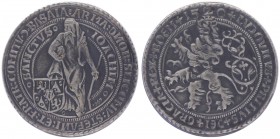 Bronzemedaille, 1520
Böhmen und Mähren. NP zum Taler 1520 von Schlick, versilbert, Dm 43 mm.. 21,91g
vz/stgl