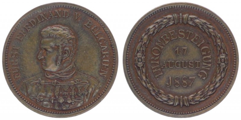 Kupfermedaille, 1887
Bulgarien. auf die Thronbesteigung von Fürts Ferdinand V.. ...
