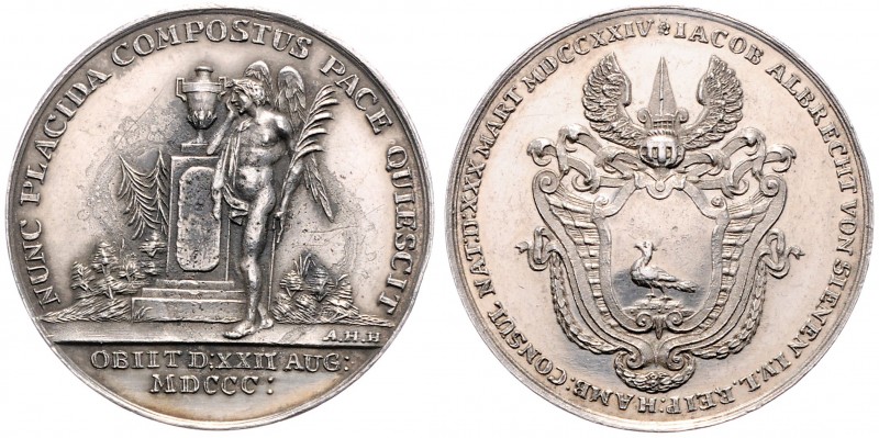 Silbermedaille, 1800
Deutschland, Hamburg. auf Albert von Sienen, Bürgermeister ...