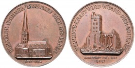 Kupfermedaille, 1842
Deutschland, Hamburg. auf den St. Petriturm, zerstört am 7. Mai 1842, geprägt aus dem Kupfer des St. Petriturms.. 47,51g
vz