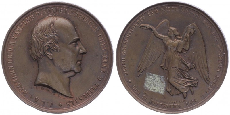 Kupfermedaille, 1844
Deutschland. auf C.L.A. von Wegern, Kanzler des Königreoich...