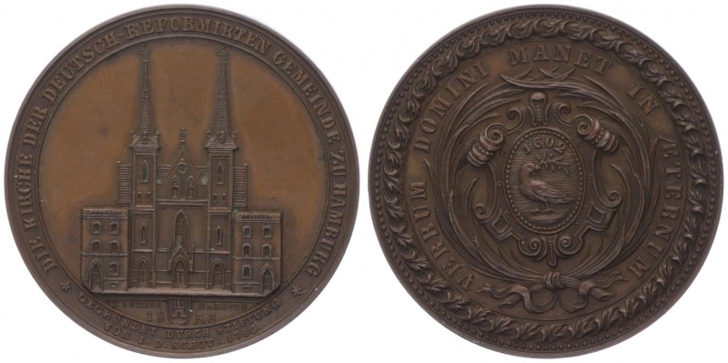 Stadt
Deutschland, Hamburg. Bronzemedaille, 1856. von H. Lorenz, a. d. Einweihun...