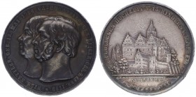 Silbermedaille, 1859
Deutschland, Preussen. auf die gold. Hochzeit Wilhelm + Katharina Sattler.. 29,37g
ss