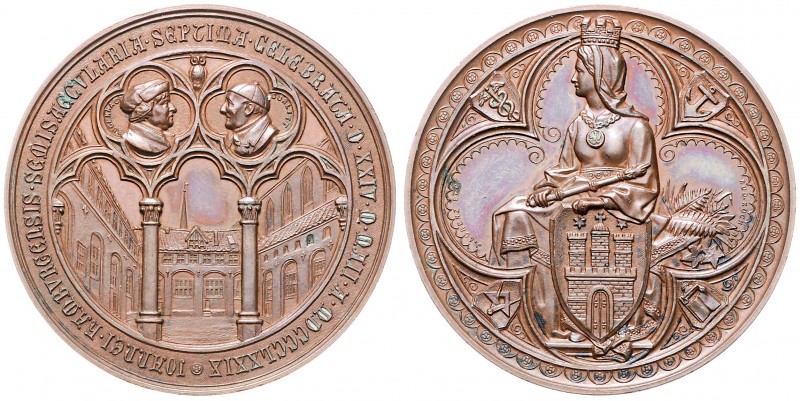 Bronzemedaille, 1879
Deutschland, Kaiserreich nach 1871. Johannei Hamburg.. 34,1...