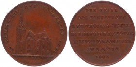 Stadt
Deutschland, Kaiserreich nach 1871. Kupfermedaille, 1885. auf die St. Thomas-Kirche, Medaille 1885 (v. O. Bergmann, Hamburg) a. d. Feier der Ein...