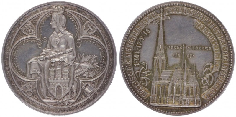 Stadt
Deutschland, Kaiserreich nach 1871. Silbermedaille, 1885. an die St. Getru...