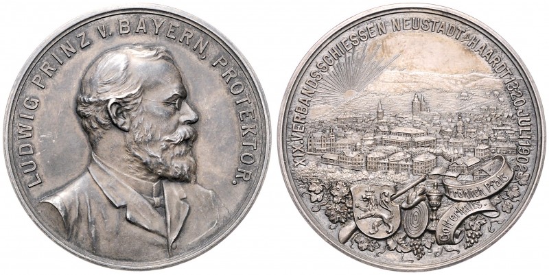 Ag - Schützenmedaille, 1902
Deutschland, Kaiserreich nach 1871. auf das Verbands...