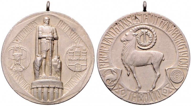 Ag - Schützenmedaille, 1909
Deutschland, Kaiserreich nach 1871. an Öse, auf das ...