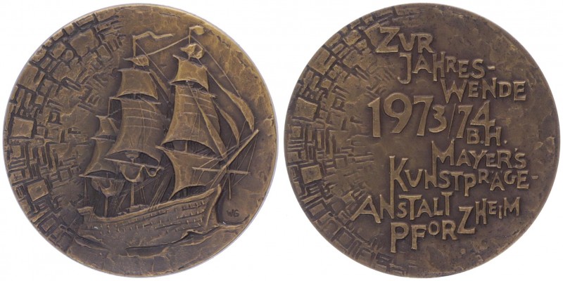 Bronzemedaille, 1974
Deutschland, BRD. Pforzheim: Jahresgabe.. 49,93g
stgl