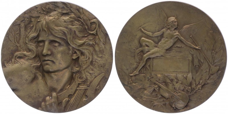 Bronzemedaille, o. Jahr
Frankreich. auf die Verdienste für Musiker.. 147,07g
vz